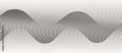 Abstract art geometric background with lines. Optical illusion with waves and transition.