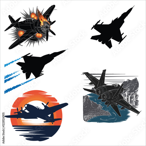 Jet fighter silhouette