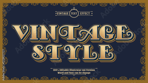 Vintage style 3d editable vector text effect