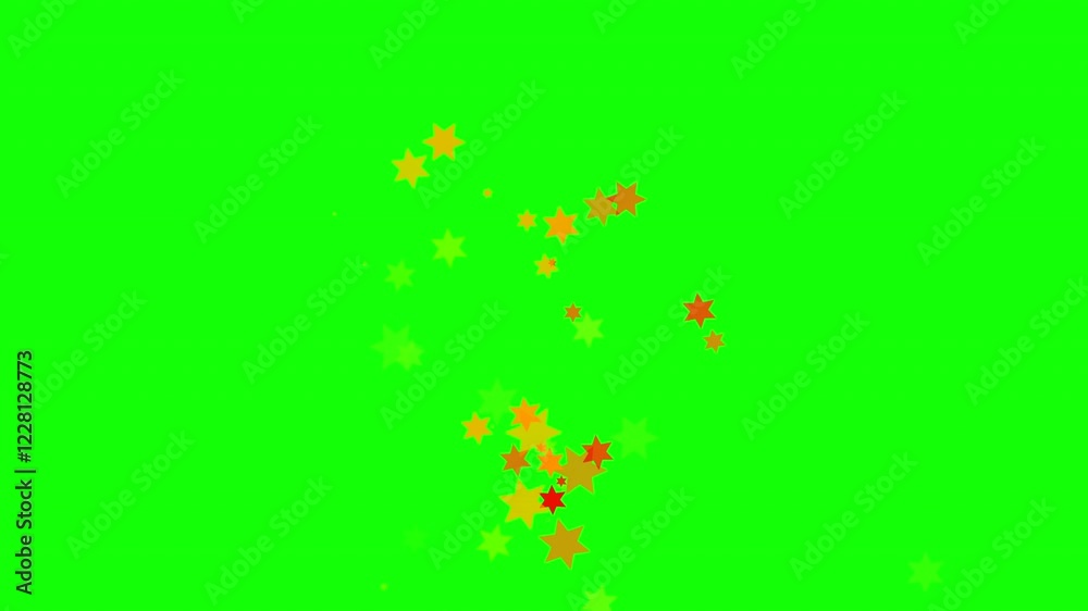 Animated fountain volcano eruption of cartoon stars shooting upupwards Green screen background Animated fountain volcano eruption of cartoon stars shooting upupwards Green screen background