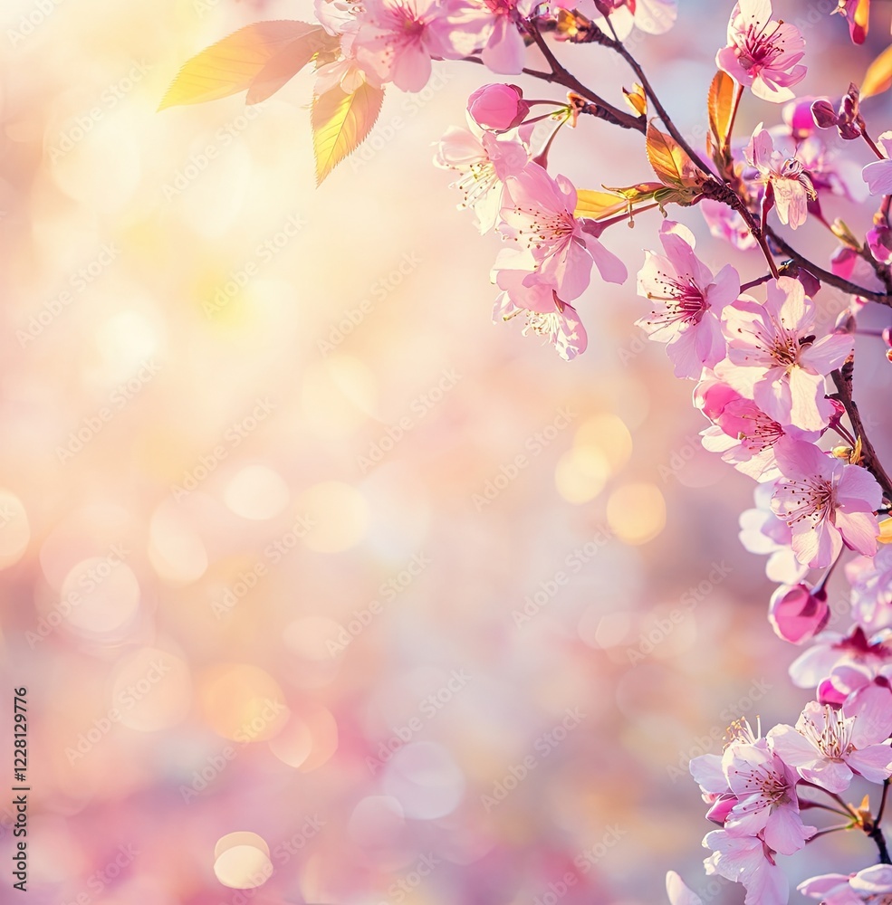 A beautiful tree blossoming in spring with the sky as a backdrop A beautiful tree blossoming in spring with the sky as a backdrop