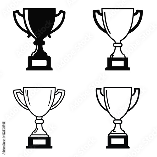 Trophy Cup Silhouette – Vector Award Icon