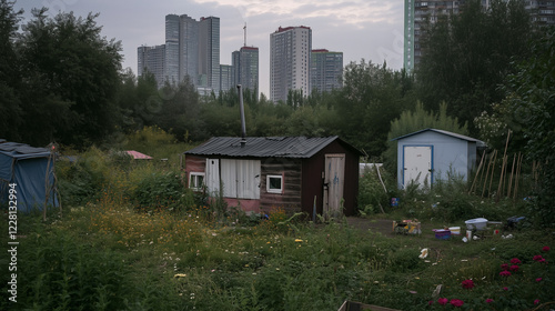 Harsh Reality – Documentary Photo of a Slum with Text