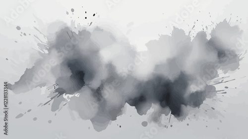 Vector watercolor art background. Old paper. Marble. Stone. Gray watercolor texture for cards, flyers, posters, banners. Plaster. Wall. Brush strokes and splashes. Painted template for design.