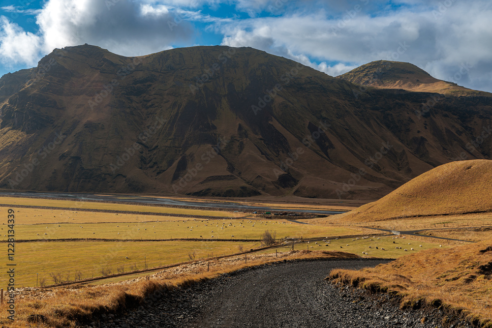 Fascinating autumn Katla Geopark on the island of Iceland