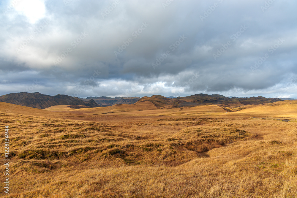 Fascinating autumn Katla Geopark on the island of Iceland