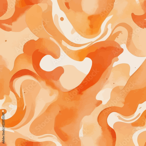 Vector watercolor art background. Old paper. Marble. Stone. Orange watercolor texture for cards, flyers, posters, banners. Plaster. Wall. Brush strokes and splashes. Painted template for design.