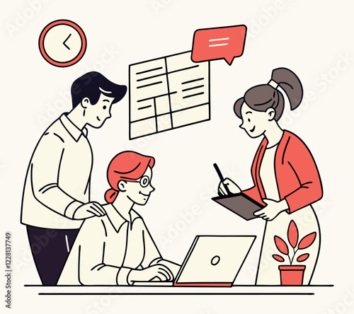 Group business team meeting and working collaboration in office workplace con concept