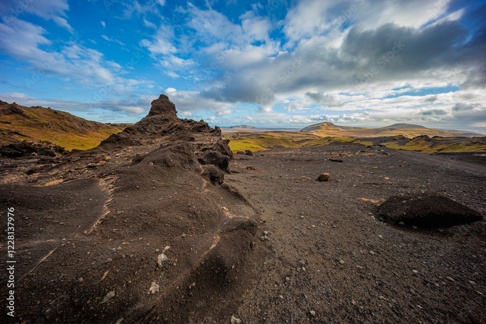 Fascinating autumn Katla Geopark on the island of Iceland
