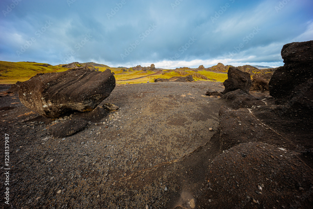 Fascinating autumn Katla Geopark on the island of Iceland