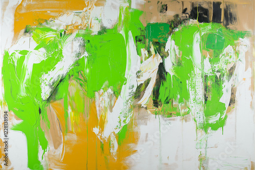 Green paint on the wall. generative AI
