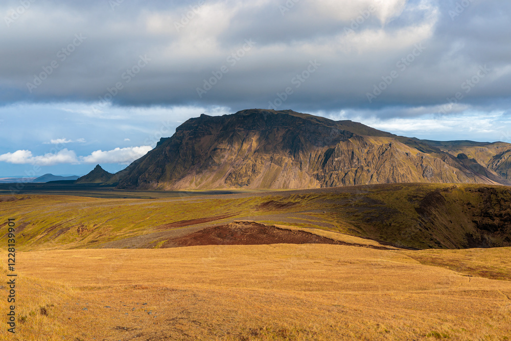 Fascinating autumn Katla Geopark on the island of Iceland