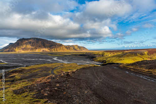 Obraz na płótnie Fascinating autumn Katla Geopark on the island of Iceland w salonie