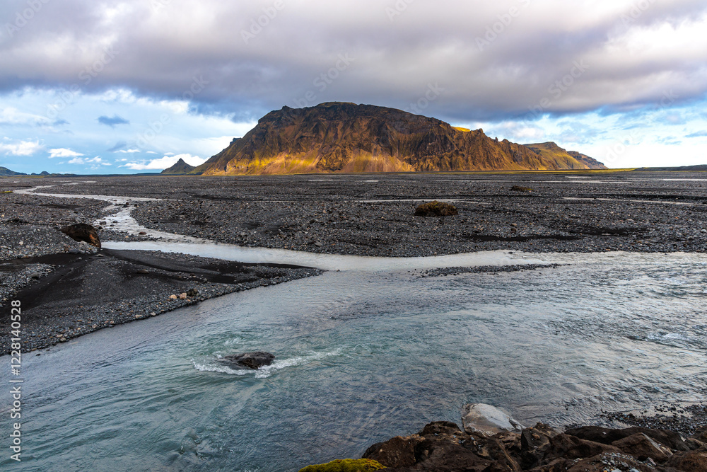 Fascinating autumn Katla Geopark on the island of Iceland