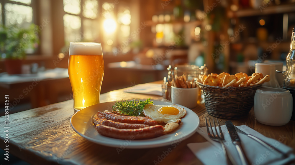 Indulging in Bavarian Veal Sausage and Wheat Beer for Breakfast Delight Indulging in Bavarian Veal Sausage and Wheat Beer for Breakfast Delight