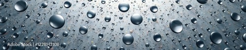 Wallpaper Mural Abstract gray backdrop with numerous water beads, gray, wet Torontodigital.ca