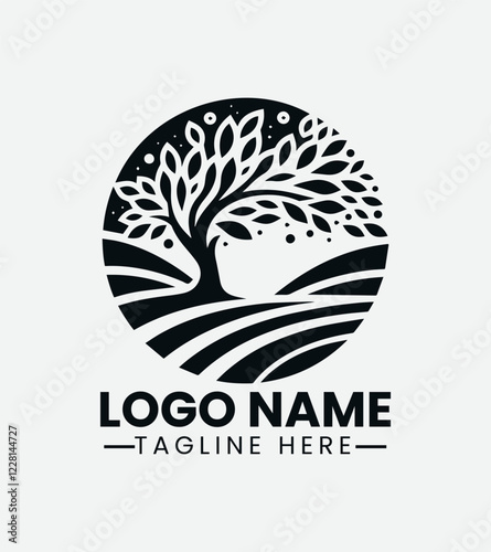 Vintage Tree of Life Logo, Natural Wooden Logo, Forest Emblem Logo, Rustic Tree Logo, Antique Tree Logo Design