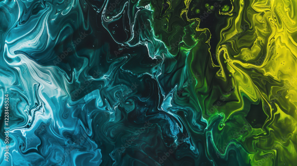 Obraz premium black dark blue emerald green abstract line background