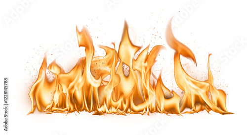 best quality Burning red hot sparks realistic fire flames Premium Vector illustration quality png