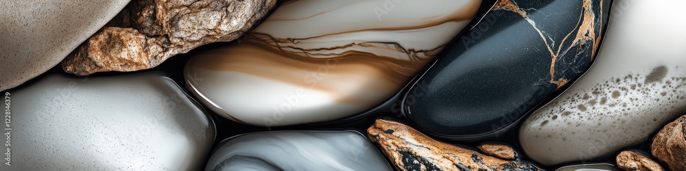 Fototapeta premium close up of smooth stones. Selective focus