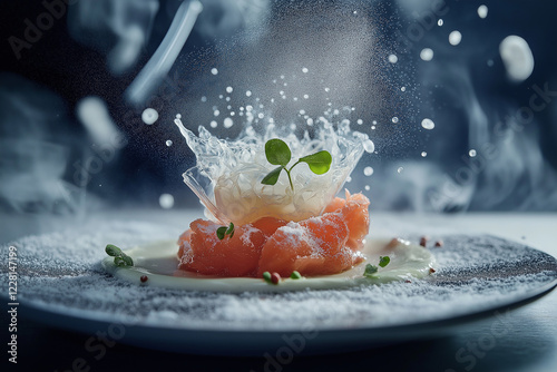 Fruit salad in dish. generative AI