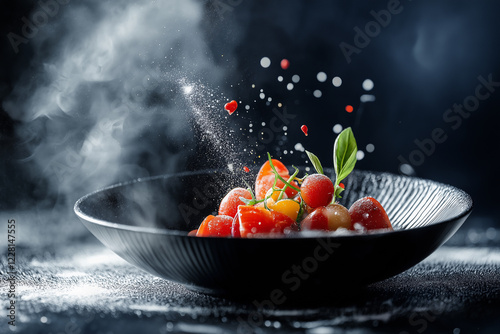 Fruit salad in dish. generative AI