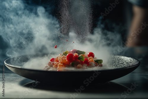 Fruit salad in dish. generative AI