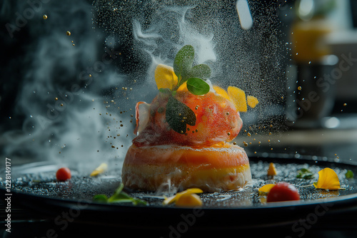 Fruit salad in dish. generative AI