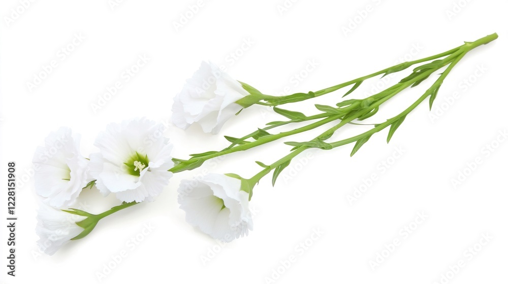 Elegant White Flowers on a Plain Background for Decorative Use Elegant White Flowers on a Plain Background for Decorative Use