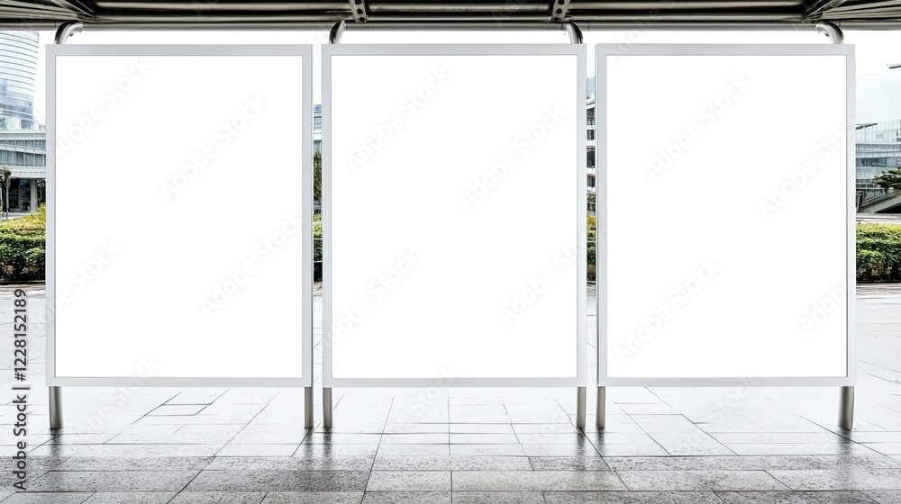 Empty Information Board Isolated on White Background Empty Information Board Isolated on White Background