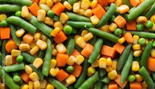  A colorful mix of vegetables—corn, green beans, and carrot pieces