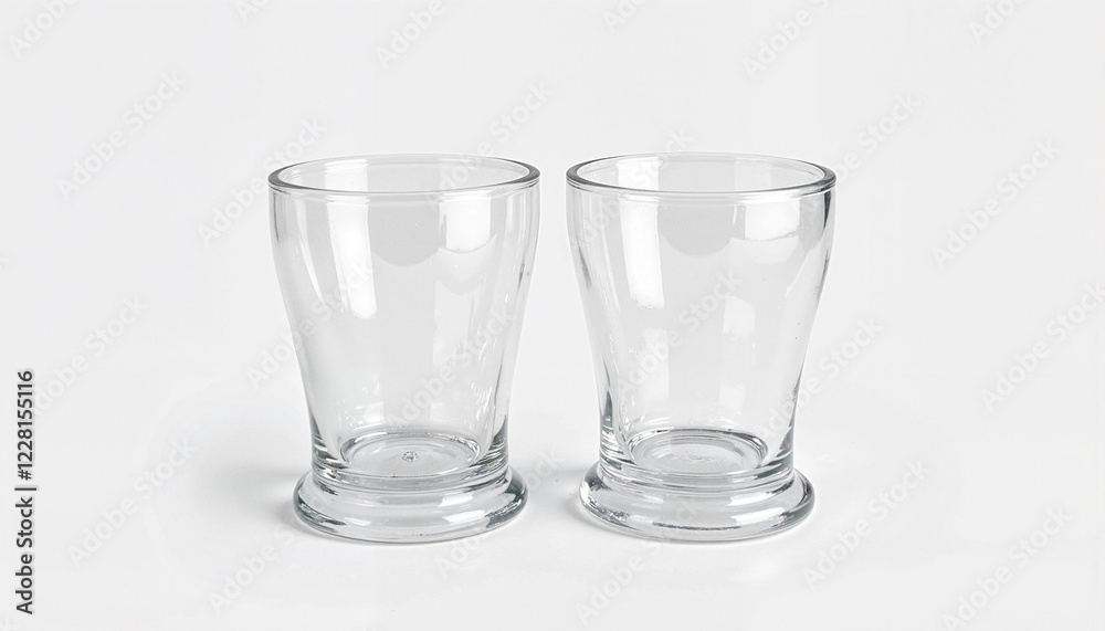 Clear glass tumblers on white background Clear glass tumblers on white background