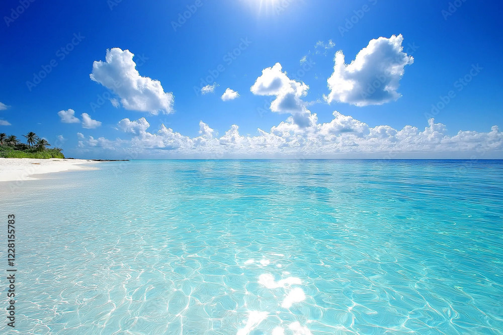 Fototapeta premium Luxury bungalow on beautiful sea. generative AI