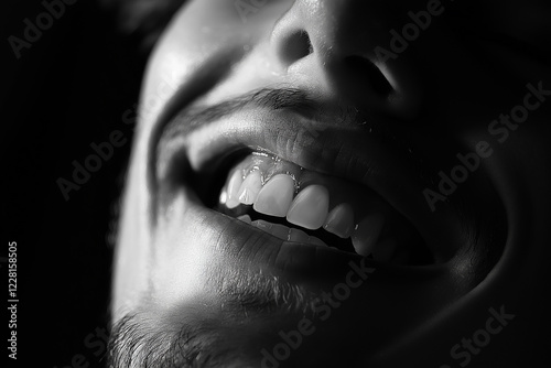 White teeth and smile. generative AI