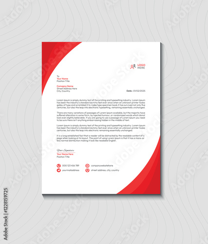Modern Corporate Business Letterhead Template Design