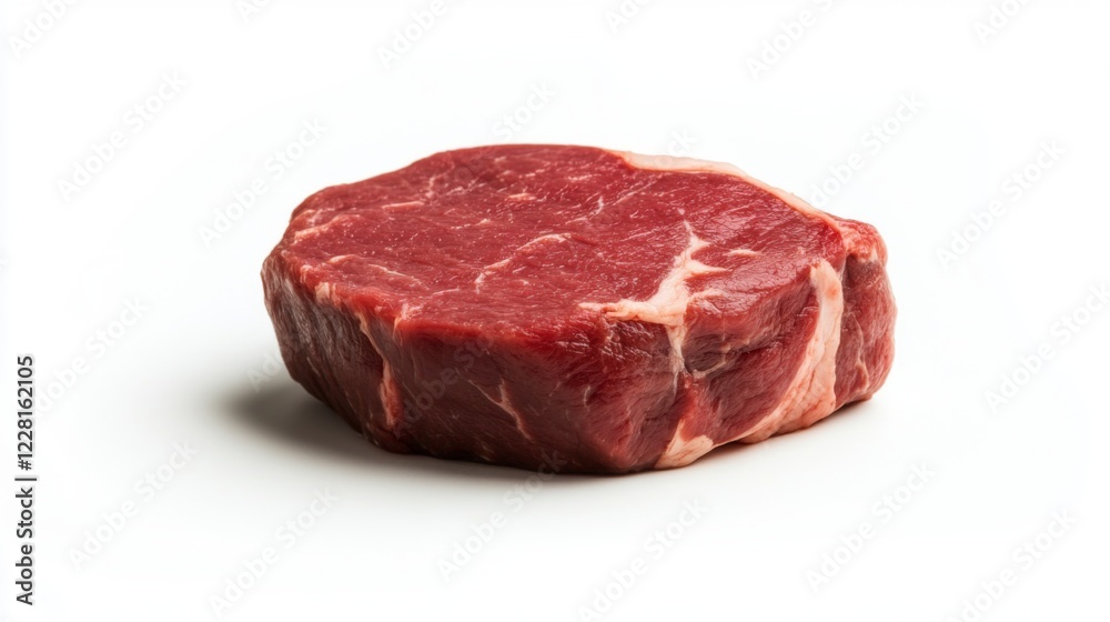 Single raw beef steak on white background. Single raw beef steak on white background.