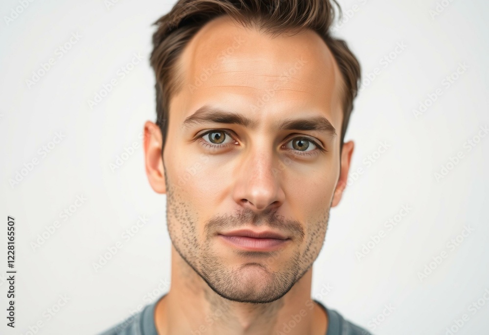 Naklejka premium Male portrait on neutral background