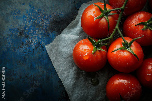 Tomato set on wooden table. generative AI