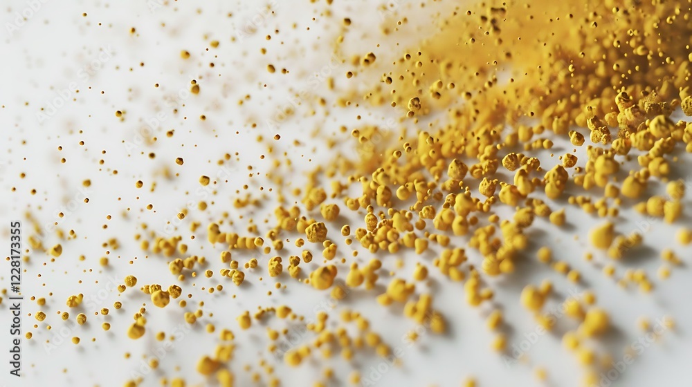 A scattering of curry powder on a pristine white surface A scattering of curry powder on a pristine white surface