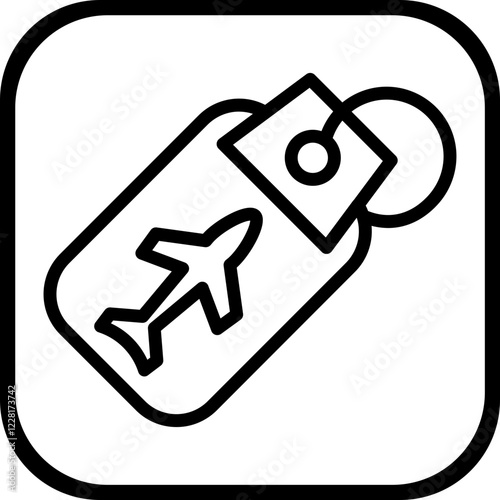 Luggage tag Icon Style