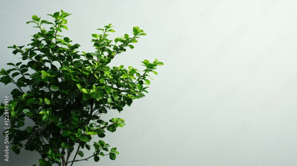 Obraz premium Green plant against a light wall showing healthy growth