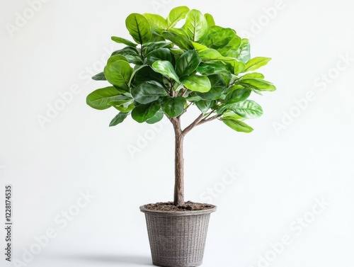 Decorative artificial tree in a neutral setting for home decor photo