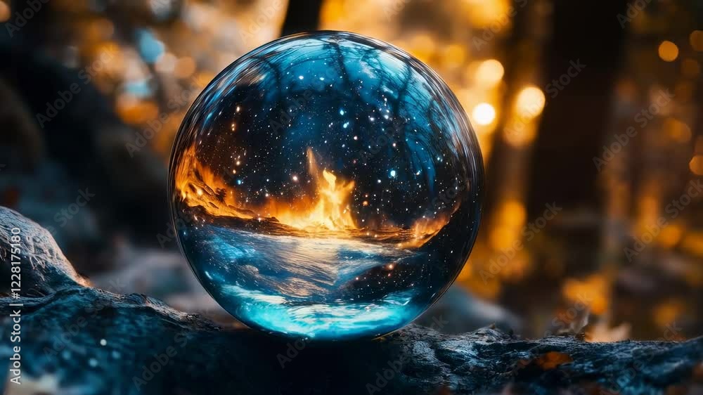 custom made wallpaper toronto digitalA Beautiful Orb Reflecting a Mystical Forest in Autumn Colors