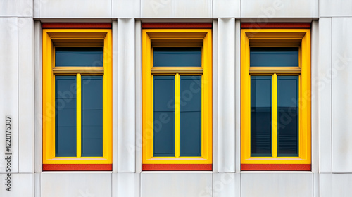 Building facade, showcasing geometric patterns and ornate detailing