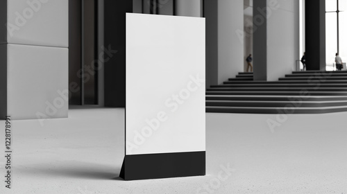 Bild auf Leinwand Empty display sign in modern indoor space with minimal decor and sleek architect