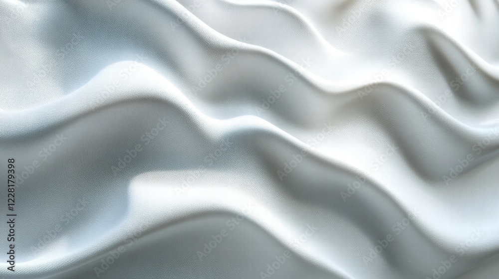 Obraz premium Generative Wavy White Fabric Material Background