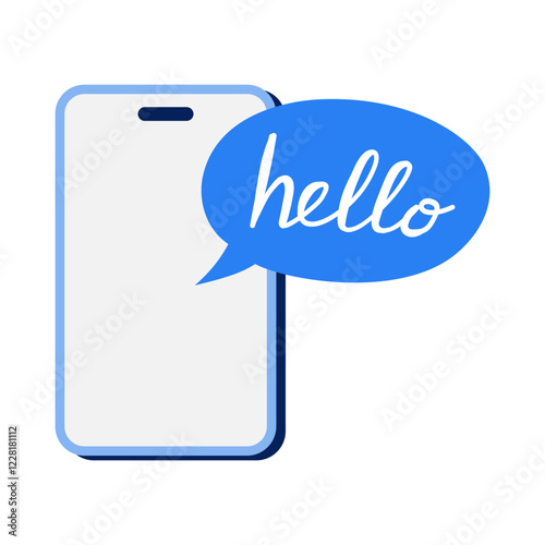 Phone with message say hello