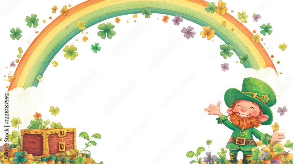 Celebrate st. Patrick's day with lucky frames cheerful leprechauns and rainbow magic Celebrate st. Patrick's day with lucky frames cheerful leprechauns and rainbow magic