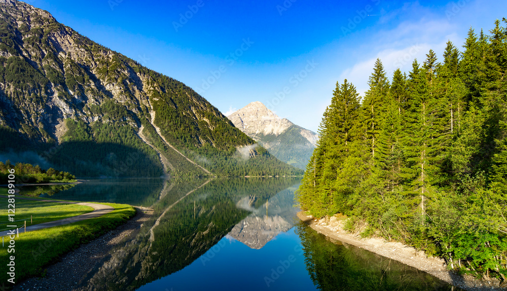 Fototapeta premium Heitenwangersee, Austria. Very beautiful landscape. Right on the border with Germany.