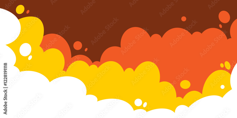 Sky and clouds background. Cartoon sky with clouds illustration in flat style. Nature abstract wallpaper. Vector illustration. Sky and clouds background. Cartoon sky with clouds illustration in flat style. Nature abstract wallpaper. Vector illustration.